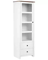 Vitrina su stikline spintele PIMBA 60 cm balta