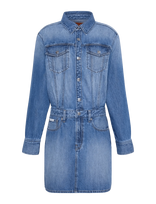 Calvin Klein Jeans - Mini Trucker Dress Aged Paradise - Džinsinė suknelė - Mėlyna