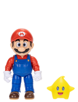 Super Mario - The Super Mario Galaxy Movie - 5” Figure Series – Mario Figure  With Luma Star Accessory - Filmų ir pasakų personažų žaidimas - Raudona