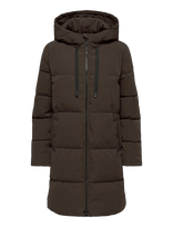 JDY - Jdyblair Long Hood Puffer Otw Sij Noos - Žieminis paltas - Ruda
