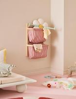 Kid's Concept - Wall Storage Textile Stripe Clay Pink - Sandėliavimo baldas - Rožinė