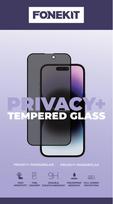 FoneKit Privacy+ Full Cover - Tempered Glass, iPhone 15 Pro Max (IP 15 pro max 2.5D privacy)
