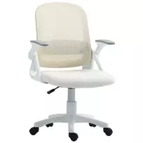 Kvėpuojanti tinklinė biuro kėdė, ergonomiška pasukama kėdė su atlenkiamais porankiais ir juosmens atrama, balta