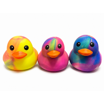 Didelis spalvotas squishy ančiukas – minkštas spaudomas žaislas