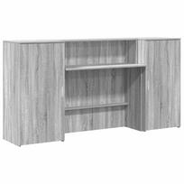 vidaXL Registratūra, pilkas ąžuolo, 200x50x103,5 cm, apdirbta mediena