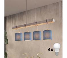BRILAGI - LED liustra ant laido NUBILA 4xE27/60W/230V pilka/tamsiai mėlyna