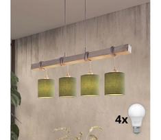 BRILAGI - LED pakabinamas šviestuvas ant laido NUBILA 4xE27/60W/230V pilka/žalia