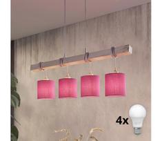 BRILAGI - LED liustra ant laido NUBILA 4xE27/60W/230V pilka/rožinė