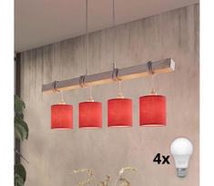 BRILAGI - LED pakabinamas šviestuvas ant troselio NUBILA 4xE27/60W/230V pilkas/raudonas