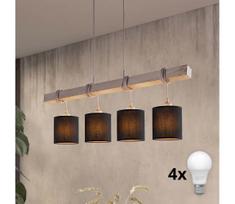 BRILAGI - LED pakabinamas šviestuvas ant laido NUBILA 4xE27/60W/230V pilka/juoda