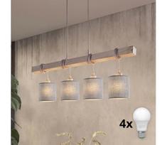 BRILAGI - LED pakabinama liustra NUBILA ant troselio 4xE27/60W/230V pilka
