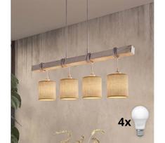 BRILAGI - LED liustra ant laido NUBILA 4xE27/60W/230V pilka/šviesiai ruda