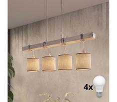 BRILAGI - LED liustra ant kabelio NUBILA 4xE27/60W/230V pilka/ruda