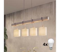 BRILAGI - LED pakabinamas šviestuvas ant laido NUBILA 4xE27/60W/230V pilkas/kreminis