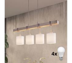 BRILAGI - LED pakabinamas šviestuvas ant laido NUBILA 4xE27/60W/230V pilka/balta