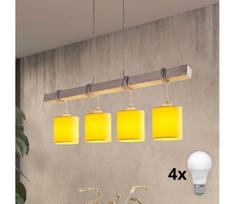 BRILAGI - LED liustra ant laido NUBILA 4xE27/60W/230V pilka/geltona