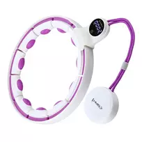 HHM17 HULA HOOP WHITE/VIOLET WITH MAGNETS AND WEIGHT + HMS COUNTER