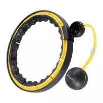 HHM21 HULA HOOP BLACK/YELLOW WITH MAGNETS, TPE LUGS AND WEIGHT + HMS COUNTER