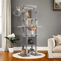 Songmics Feandrea Draskyklė didelė 201 cm aukščio su viena platforma šviesiai pilka