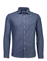 Lindbergh - Soft Indigo Stretch Shirt L/S - Džinsiniai marškiniai - Mėlyna