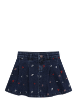 Minymo - Skirt Denim W. Emb. - Džinsinis sijonas - Tamsiai mėlyna