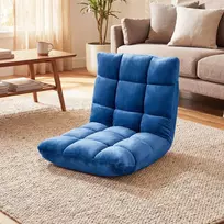 Promotions Sulankstoma grindų kėdė su 14 padėčių reguliuojama atlošu, mėlyna