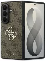 Guess PU 4G Metal Logo dėklas Samsung Galaxy Z Fold 8 Ultra rudos spalvos
