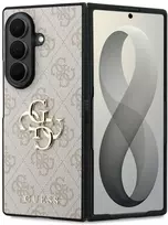 Guess PU 4G Metal Logo dėklas Samsung Galaxy Z Fold 8 Ultra rožinės spalvos