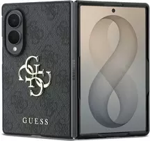 Guess PU 4G Metal Logo dėklas Samsung Galaxy Z Fold 8 pilkos spalvos