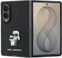 Dėklas Karl Lagerfeld Saffiano Karl&Choupette Pin, skirtas Samsung Galaxy Z Fold8, juodos spalvos