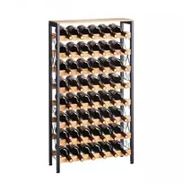 Koduva Laisvai pastatoma vyno lentyna VEVOR, 48 buteliams, 8 aukštų, geležis ir pušies mediena, 66 x 24 x 119 cm