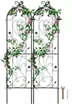 Koduva Sodo grotelės vijokliniams augalams VEVOR, metalinės, juodos, 38 x 152 cm, 2 vnt.
