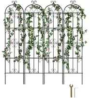 Koduva Gėlių grotelės vijokliniams augalams VEVOR, metalinės, juodos, 51 x 220 cm, 4 vnt.