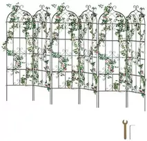 Koduva Sodo grotelės vijokliniams augalams VEVOR, metalinės, juodos, 51 x 180 cm, 6 vnt.
