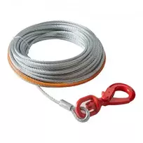 Koduva VEVOR gervės trosas, 9,5 mm x 30,5 m, galvanizuotas plienas, su sukamuoju kabliu