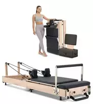 VEVOR Sulankstomas pilates reformeris, medinis treniruoklis namams, Z88-X-A, iki 181 kg