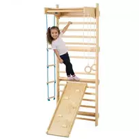 VEVOR Sienelė su skersiniu, žiedais ir čiuožimo lenta, mediena, 5 dalių, iki 99,8kg