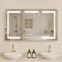 Koduva Elektrinė vonios spintelė su veidrodžiu VEVOR CTT-301, LED, 100 x 60 cm