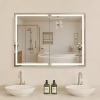 VEVOR Elektrinė vaistinėlė su veidrodžiu CTD-304, LED, tvirtinama prie sienos, 60 x 80 cm