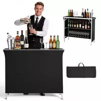 Koduva Sulankstomas nešiojamas baro stalas VEVOR, aliuminis, 110 x 39 x 89 cm, su nešiojimo krepšiu