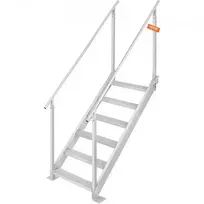 VEVOR Aliumininės prieplaukos kopėčios, reguliuojamas aukštis 109,2-129,5 cm, 6 pakopos