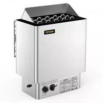 Koduva VEVOR elektrinė pirties krosnelė 9 kW, 380–415 V, šlapio ir sauso naudojimo, su valdymo bloku, nerūdijančio plieno