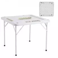 VEVOR Sulankstomas žaidimų stalas SN-90, 4 žaidėjams, su 4 puodelių laikikliais ir 4 žetonų dėklais, baltas, 90 x 90 cm