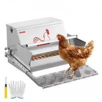 VEVOR Automatinė paukščių lesyklė, cinkuotas plienas, sidabrinė, 11,34 kg, 48-54 x 42,5 x 28 cm