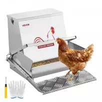 VEVOR Automatinė paukščių lesykla, 18,14 kg, cinkuotas plienas, sidabrinė, 47-54 x 43 x 41 cm