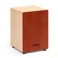 VEVOR Cajon būgnas G12-A1, natūralios medienos / raudonas, 305 x 305 x 430 mm