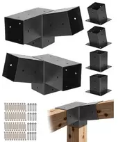 Koduva Pergolės laikiklių rinkinys VEVOR, anglinis plienas, 6 vnt., 92 x 92 mm sijoms