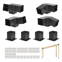 Koduva Pergolos laikiklių rinkinys VEVOR SSAC8, 8 vnt., anglinis plienas, 92 x 92 mm sijoms