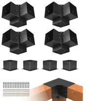 Koduva Pergolos laikiklių rinkinys VEVOR, 8 vnt., 3 krypčių, 142 x 142 mm, anglinis plienas
