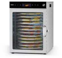 VEVOR Maisto džiovyklė H12-CX001, 12 nerūdijančiojo plieno padėklų, 800 W, 45,5 l